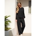 thumbnail image 4 of Cueply Lounge Sets for Women 2 Piece Outfits Sweatsuits Set Long Sleeve Wide Leg Pants with Pockets, 4 of 8