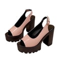 thumbnail image 4 of Lenago Women's Platform High Heel Sandals Open Toe Chunky Heel Slides Dress Shoes Backless Loafers Slip On for Summer Party Night Out Pink 5.5, 4 of 9