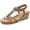 Brown, variant on Womens Wedge Sandals Bohemian Beaded Elastic Ankle Strap Comfort Low Heel Summer Casual Dressy Shoes
