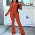 thumbnail image 5 of Prolriy Pants Suits for Women Dressy Women's V Neck Lapel Fashion Casual Solid Color Suit Two Set Classy Outfits for Women Red XL, 5 of 5