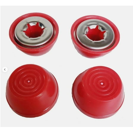Quadrapoint Hub Cap compatible with Popular Red Wagon Brand Plastic & Folding Wagons 7/16" RED (NOT for Wood or Steel Wagons) (red)