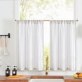 thumbnail image 1 of Cortinas de Lino a Rayas JINCHAN 61x61 cm 2 Paneles Gris Blanco, 1 of 7