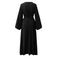 thumbnail image 2 of Women's Casual Solid Dress Flare Sleeve Abaya Arab Kaftan Dress Tunic Women Maxi Dresses for Women plus Size Backless Casual Dress Women Casual Dresses with Pockets Casual Tan Dress Summer Midi Dress, 2 of 7