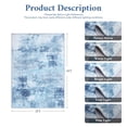 thumbnail image 2 of Buganda Area Rug for Living Room 2'X3', Washable Artificial Wool Area Rug, Low Pile Non-Slip Carpet for Bedroom Office Dining Room, Dark Blue, 2 of 9
