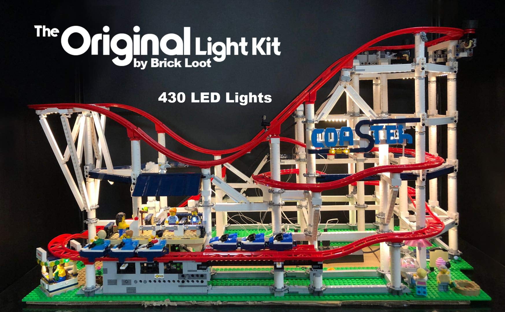 USB Powered LED Light Kit for Lego 10261 Roller Coaster 7-port USB HUB included 
