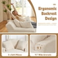 thumbnail image 5 of FFH 78.7" Oversized Chaise Lounge Chair Indoor, Corduroy Upholstered Modern Couch, Comfy Sleeper Sofa for Living Room/Office, No Assembly Required, White, 5 of 8