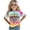 00-Multicolour4366, variant on Yiyuu Birthday Girl Shirt Tie Dye Letter Print Short Sleeve Crew Neck T-Shirt, Sizes 1-13