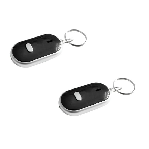 GJX Portable LED Lost Key Finder Locator Keychain Whistle Sound Control Keyring Finder 2PCS