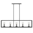 thumbnail image 5 of Aiwen Rectangle Lantern Metal Pendant 5-Light Black Geometric Chandelier With e12 Bulb Base, 5 of 10