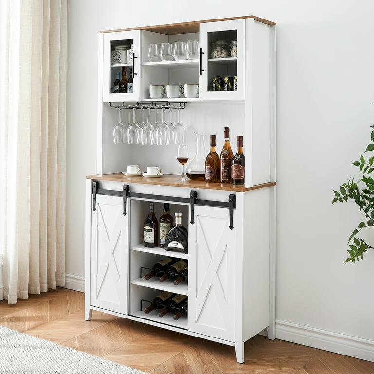 Farmhouse Bar Cabinet with Sliding Barn Door 69