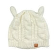 thumbnail image 3 of Wrapables® Cable Knit Cat Ears Beanie, Cream, 3 of 3