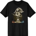 thumbnail image 3 of Muscular George Washington Caricature Adult Black Crew Neck Short Sleeve Tee-Large, 3 of 4