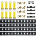 thumbnail image 1 of KFFKFF E Track Tie-Down Rail Kit, 30PCS 5ft E-Tracks Set Includes 4 Steel Rails & 2 Single Slot & 8 O Rings & 8 Tie-Offs w/D-Ring & 8 End Caps, Securing Accessories for Cargo, Motorcycles, and Bikes, 1 of 9
