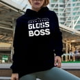 thumbnail image 2 of Gloss Boss, Title for Lip Gloss Lover, Beauty Themed Merch Gift for Makeup Artist or Lovers, Cosmetologists & Beauticians, Navy Blue Hooded Sweatshirt or Hoodie, Small, 2 of 5