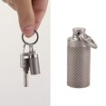 thumbnail image 4 of Llavero de botella de aleación, resistente al agua, portátil, mini estuche para medicamentos, contenedor para viajes al aire libre (plateado), 4 of 7
