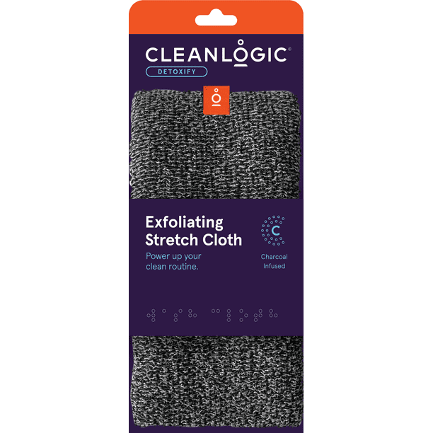 Cleanlogic Body Exfoliating Cloth, Detoxify CharcoalInfused Stretch