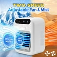 thumbnail image 6 of Portable Air Conditioners, 3-In-1 Cooling Fan Air Conditioner with Speed Mist & Fan, Built-In 1800mah Battery, 500ml Water Tank, Portable Air Cooler for Office, Room, Bedroom, 6 of 9