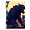 thumbnail image 2 of Wolf Monster Houses and Moon Ring Binder Notebook Journey Note Diary College Ruled Spiral Notebook Study Loose Leaf Paper A5 60 Pages, 2 of 8