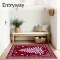 thumbnail image 3 of ODIKA 2'x3' Machine Washable Non-Slip Area Rug, Joyful Winter Evergreen Decorative Half Moon Entryway High Traffic Rug with Pad, Red, 605537, 3 of 8