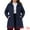 Navy Blue, variant on DARING DIVA Women's Plus Size Notch Lapel Single Breasted Peacoat with Belt 1X Navy Blue