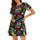 thumbnail image 1 of Fotbe Monster Car Bata de Dormir para Mujer con Estampado, Camisón de Algodón de Manga Corta, Ropa de Dormir Casual, 1 of 6