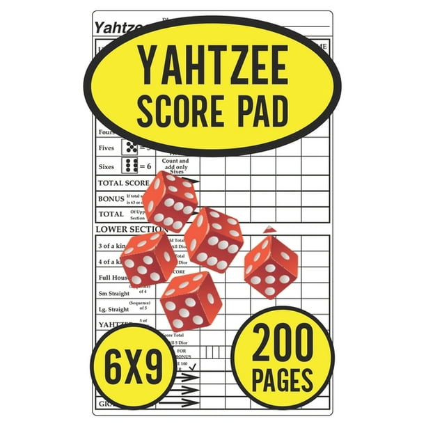 yahtzee score pad score pads for yahtzee game paperback walmart