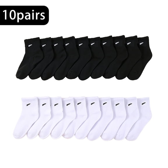 10 Pairs of Baby Mid-Calf Socks (Random Assorted Colors)