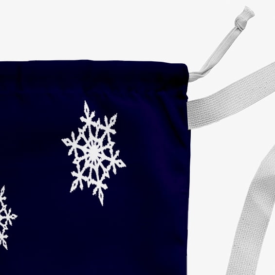 Simply Daisy Canvas Wise Snowmen 18 x 29 in Blue Laundry Bag