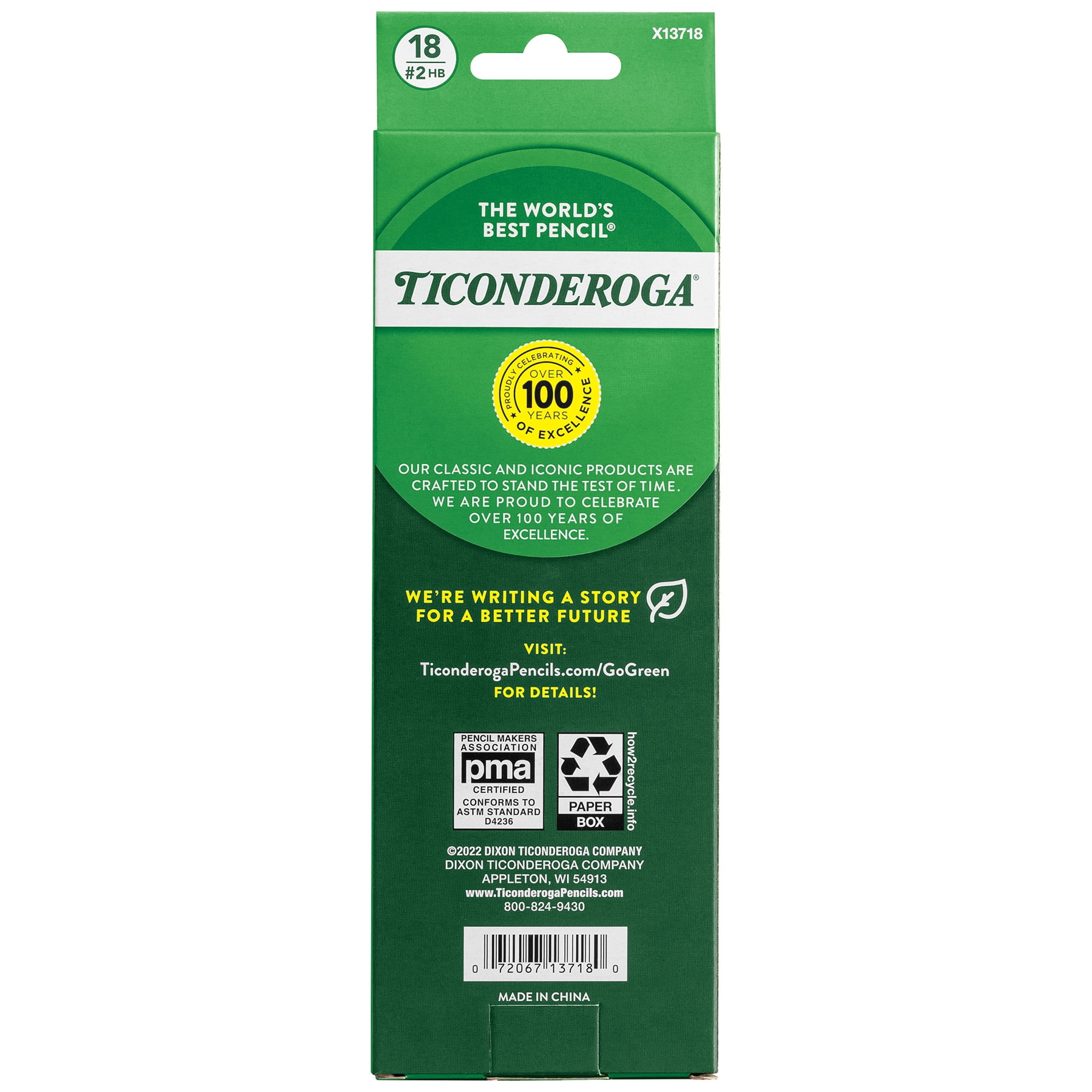 Ticonderoga Wooden Pencil Pastel, Sharpened, 18 Per Pack, 3 Packs