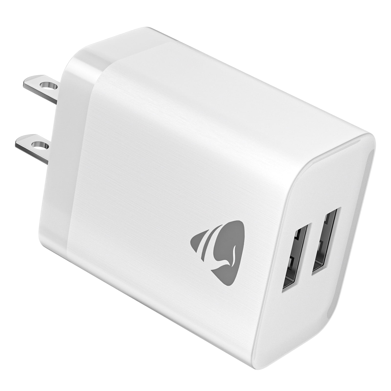 Dual USB Wall Charger, Aioneus 12W USB Wall Charger Block 5V 2.4A Fast Power Charging Adapter for iPhone 13 12 X Xs Max XR, iPad, Samsung, Android, and More (White)