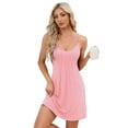 thumbnail image 5 of Sleeveless Nightgowns for Women O Neck Camisole Chemise Nightgown Adjustable Spaghetti Strap Racerback Sleep Dress Sexy Sleepwear Dress for Women, S-XXL, 5 of 12