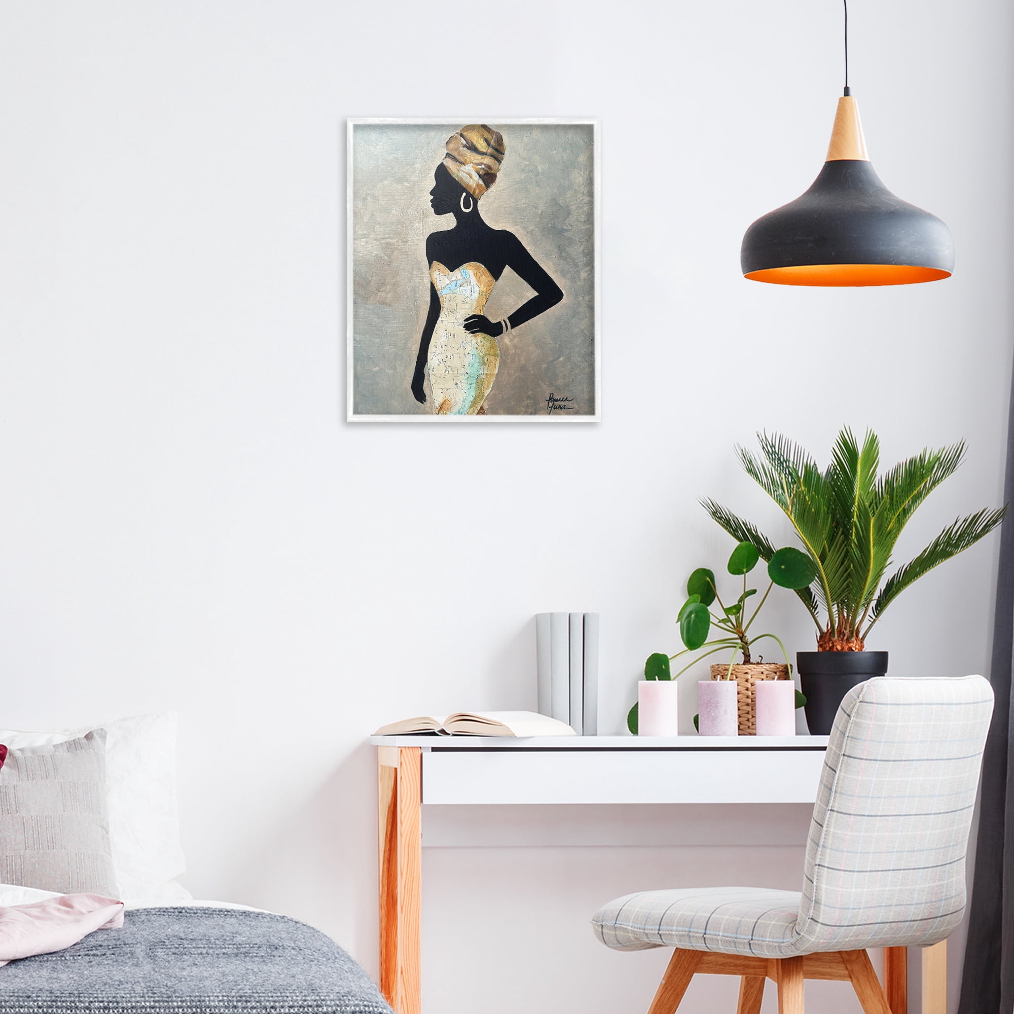 Stupell Industries Motherland Muse Fashion Portrait White Framed Giclee Art, design by Lauren Luna