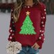 thumbnail image 2 of Gibobby Sudaderas para mujer Sudadera de moda para mujer con estampado de Navidad, cuello redondo, camisetas informales de manga larga, camisas de entrenamiento(Vino,CH), 2 of 5