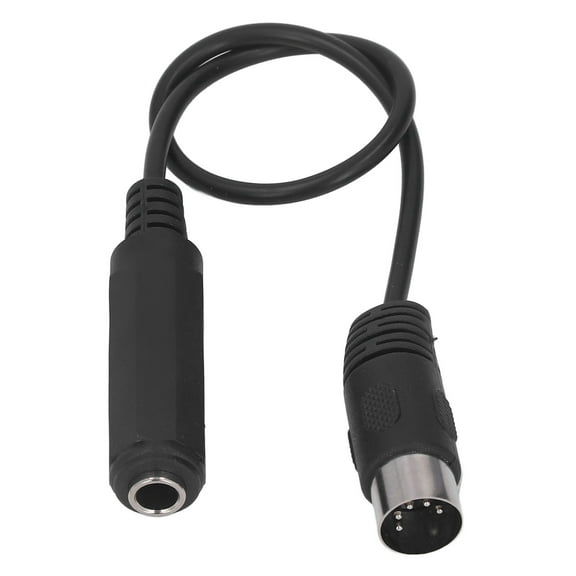 6.35mm Female to 5pin MIDI Adapter Cable 1ft Plug and Play Microphone Audio for DVD Players MP3