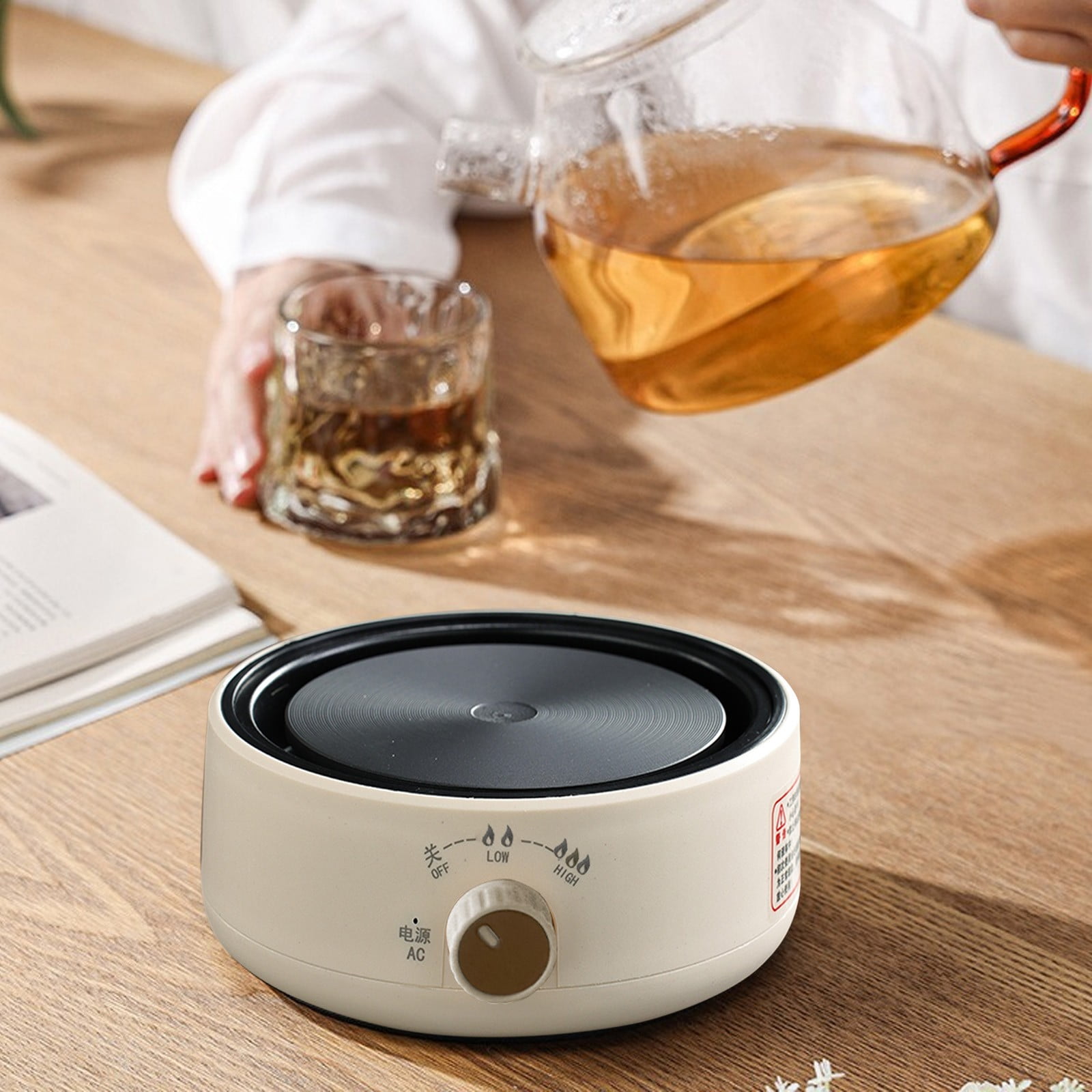 Stove Electric Mini Multi-Function 3-Level Knob Explosion-Proof, White
