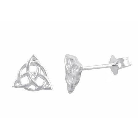 - Sterling Silver Celtic Triquetra Stud Earrings - 7mm