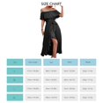 thumbnail image 3 of Vestido Casual Moda Vestido De Una Pieza Vestido Con Hombros Descubiertos Con Dobladillo Con Volantes Irregulares Patrón De Puntos Para Mujer Chica Negro L Mgaxyff Otros, 3 of 5