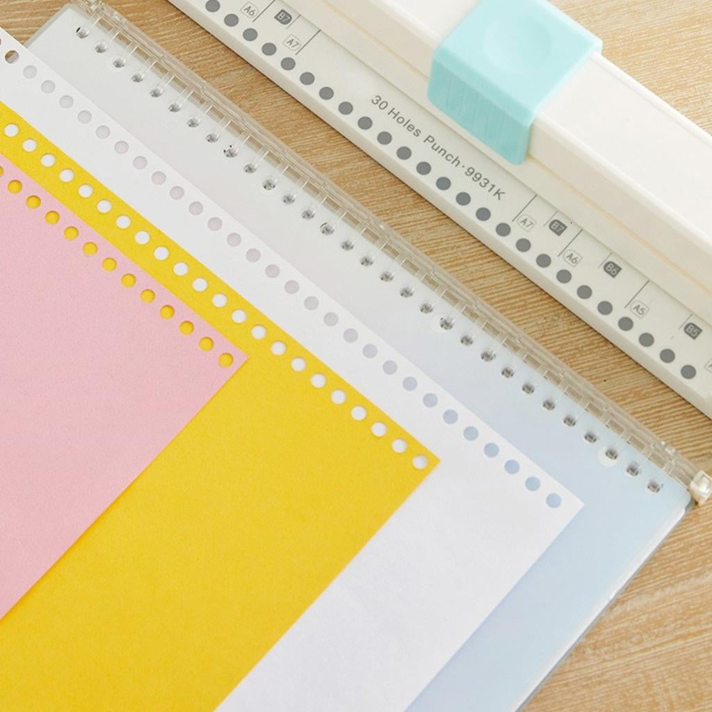Giaone Hole Puncher 30 Hole Loose Leaf Punch for Craft Paper Scrapbooks Stationeries