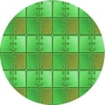 thumbnail image 1 of Ahgly Company Machine Washable Indoor Round Transitional Dark Lime Green Area Rugs, 4' Round, 1 of 7