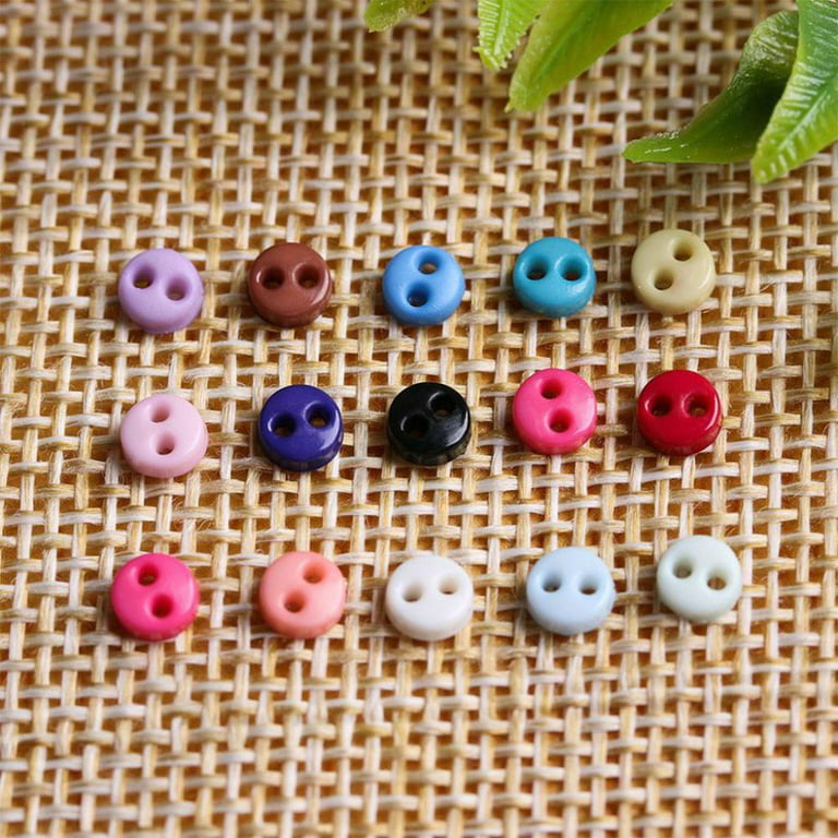 Releaserain 3mm Chocolate Tiny Round Doll Clothes Sewing Plastic Buttons  with Rim Set of 50 - Releaserain