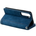 thumbnail image 4 of ELEHOLD Multi-Functional Wallet Case for Samsung Galaxy S23 Plus, 9 Card Slots Zipper Pocket Wriststrap Stand Function Premium Leather Shockproof Purse Case for Samsung S23+,Darkblue, 4 of 9
