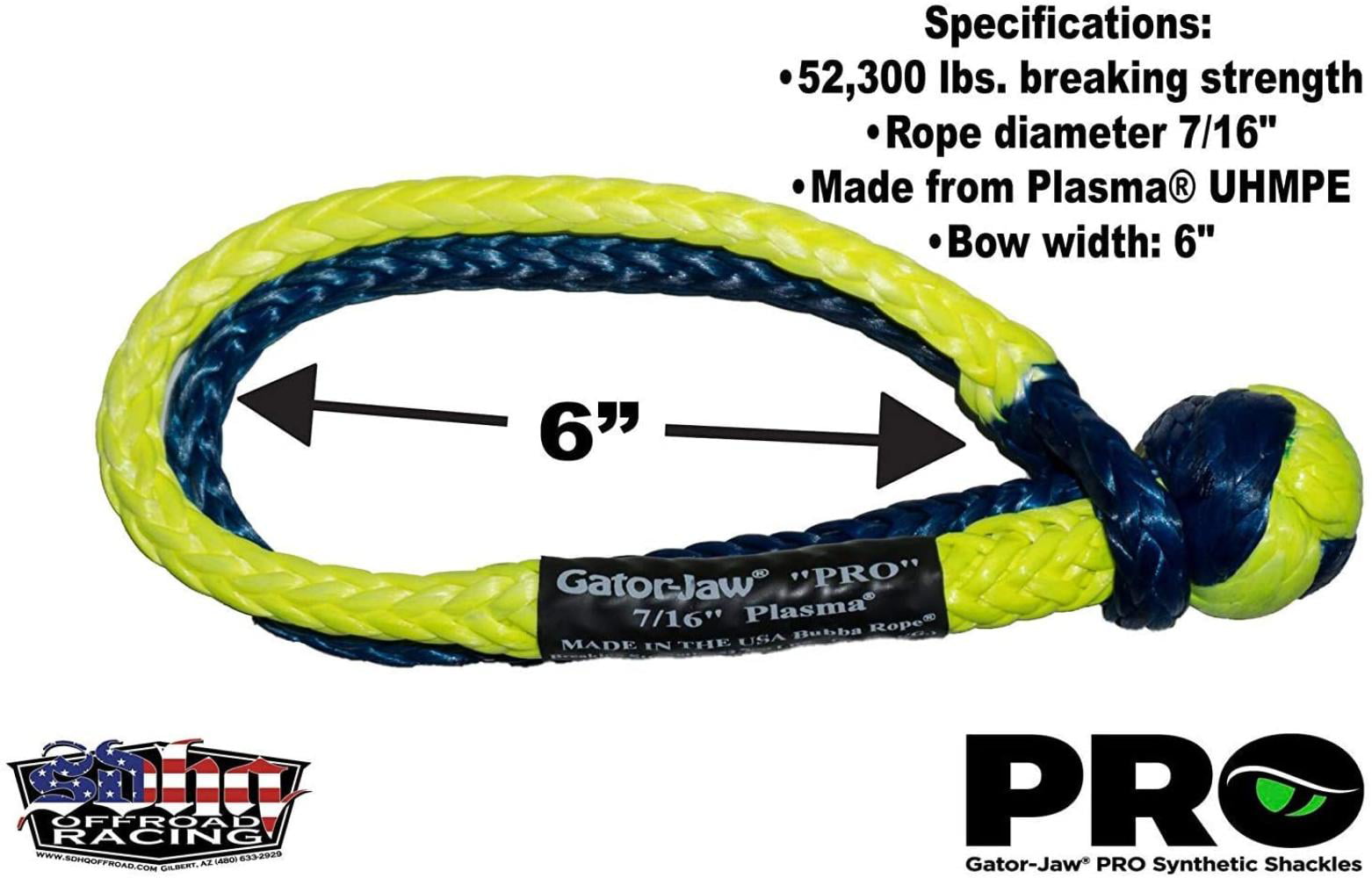 Gator-Jaw 176745PRO Synthetic Soft Shackle Blue & Yellow 52,300LB Breaking Strength 