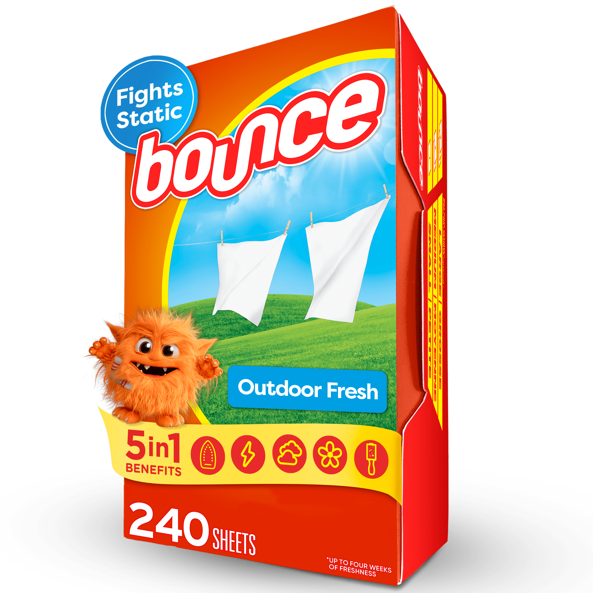 Bounce Dryer Sheets, Outdoor Fresh Scent, 240 Count