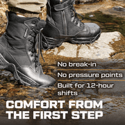 Maelstrom Military Tactical Work Waterproof Boots with Side Zipper, Black, Size 11.5W