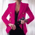 thumbnail image 2 of Hfyihgf Womens Double Breasted Blazers Casual Long Sleeve Lapel Open Front Blazer Jackets Slim Fit Work Suits Coat Hot Pink S, 2 of 6