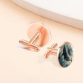 thumbnail image 7 of PhooArto Men's Classic Stainless Steel, Ocean Whale on Wood Board Cufflinks Business Wedding Shirts, Rose Gold, 7 of 7