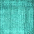 thumbnail image 1 of Ahgly Company Machine Washable Indoor Square Abstract Turquoise Blue Contemporary Area Rugs, 6' Square, 1 of 4