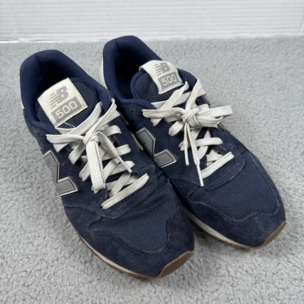 New Balance Mens 500 GM500ST NAVY Blue Running Shoes Sneakers Size 9 D GUM SOLES