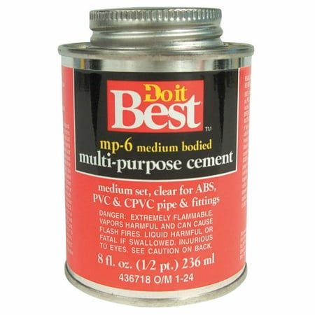 

Do it Best 8 Oz. Medium Bodied Clear Multi Purpose Solvent Cement 018017 018017 436718