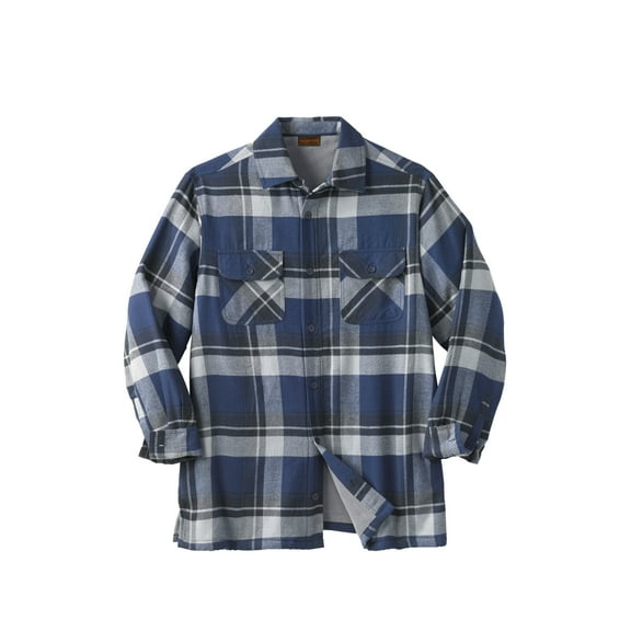 Boulder Creek By Kingsize Men's Big & Tall Fleece-Lined Flannel Shirt Jacket